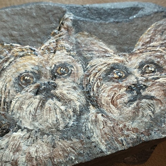 🇨🇦 Hand Painted Yorkie Garden Rock - Picture 2 of 4